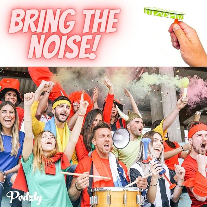 50 Noise Makers - Bulk Matraca Spinning Ratchet Noisemakers - Metallic New Years Eve Party, Football Game and Purim Graggers Party Supply