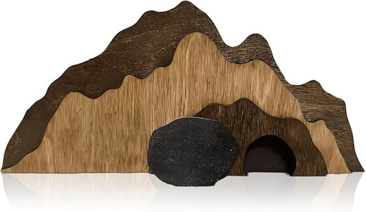 3.94 ft Empty Tomb Decoration Easter Scene with Rock Roll Away Cardboard Cutout Religious Resurrection Scene Display Standup Photo Prop for Easter Party Church Christian Celebrations Decor