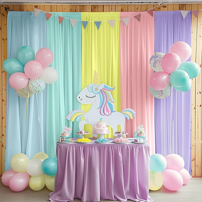 Unicorn Backdrop Pastel Rainbow Backdrop for Girls Birthday Baby Shower Unicorn Theme Party Decorations 10×10ft