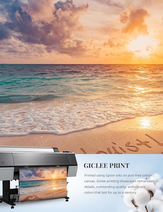 IPIC - "Forever Together Personalized Canvas Wall Art, Custom Beach Scene with Name and Date in Sand, A Personalized Gift for Couple, Wedding, or Anniversary, Coastal Home Decor, Ready to Hang