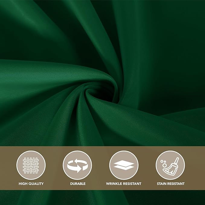 sancua Round Tablecloth 132 Inch Diameter, 6 Pack Hunter Green, Circle Polyester Fabric Table Cloth for Christmas Party Reception Banquet Birthday, Washable Formal Table Cover(Fit 54-96 Inch Tables)