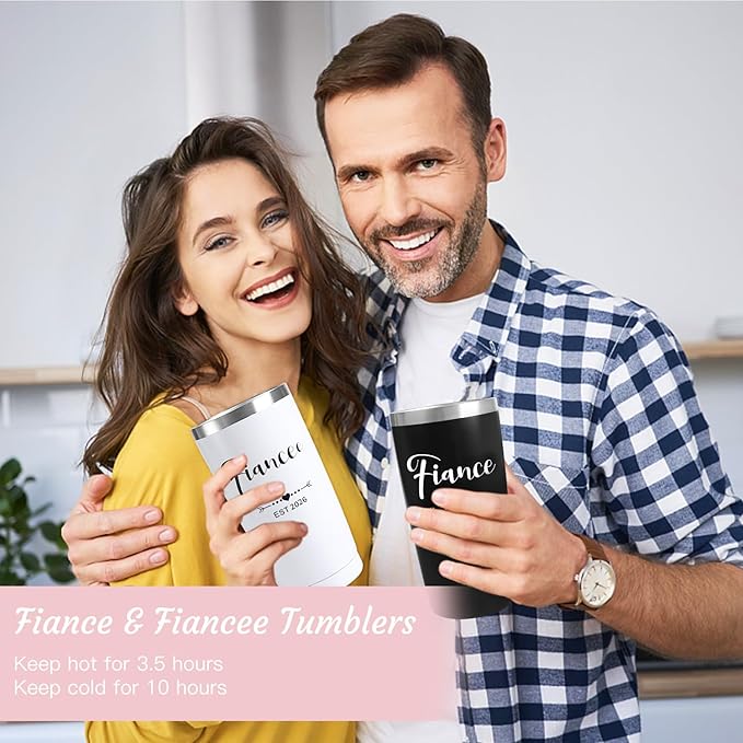 Engagement Gifts for Couples, Engagement Gifts for Newly Engaged Couples, Cool Wine Engaged Tumbler Gift Set, Fiance Fiancee Gifts for Him and Her Girlfriend Boyfriend, Newlywed Wedding Gifts