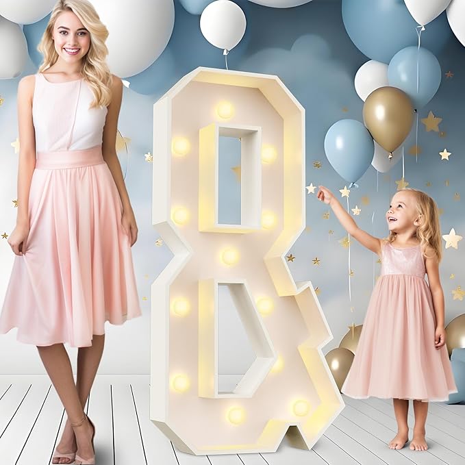 Ledido 4FT Marquee Light Up Letters &, Easy to Assemble Marquee Letters 4 Feet Tall for Indoor & Outdoor Events, Large Lighted Letter for Birthday Graduation Baby Shower Anniversary Party Decorations