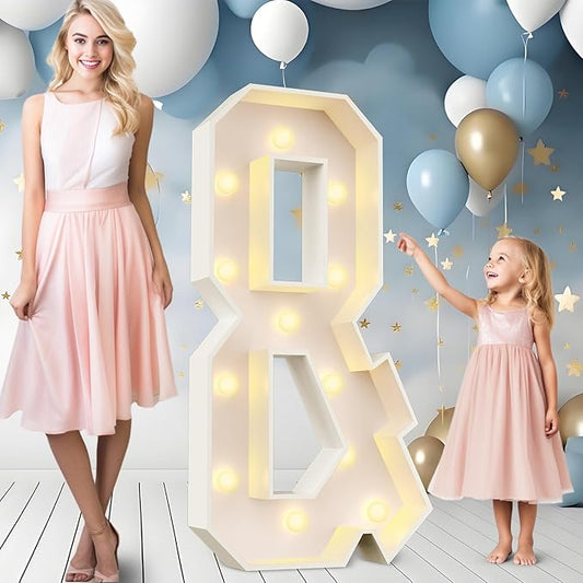 Ledido 4FT Marquee Light Up Letters &, Easy to Assemble Marquee Letters 4 Feet Tall for Indoor & Outdoor Events, Large Lighted Letter for Birthday Graduation Baby Shower Anniversary Party Decorations