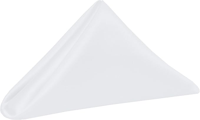Ultimate Textile White Bridal Satin Wedding Napkins 17" x 17" (Set of 24) - Cloth Napkins Bulk Set, Wrinkle & Stain Resistant Polyester for Events