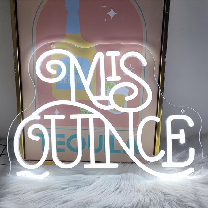 Mis Quince Neon Sign for Wall Decor,Happy Birthday Neon Signs for Bedroom Wall with Dimmable Switch for Any Age Children's Room, Bar, Party, Christmas, Wedding Decoration,SIGNVIA,39 * 29cm