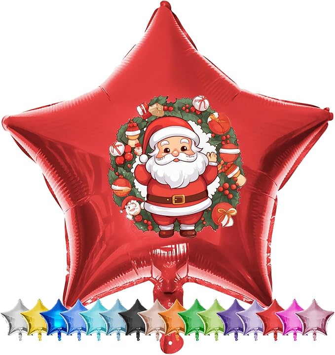 20 Pcs18 inch Custom Foil Balloons with Picture – Heart, Star, or Round – Personalized with Photo, Text, or Logo – Full-Color Print for Birthday, Memorial, Party, or Event Decor (star)