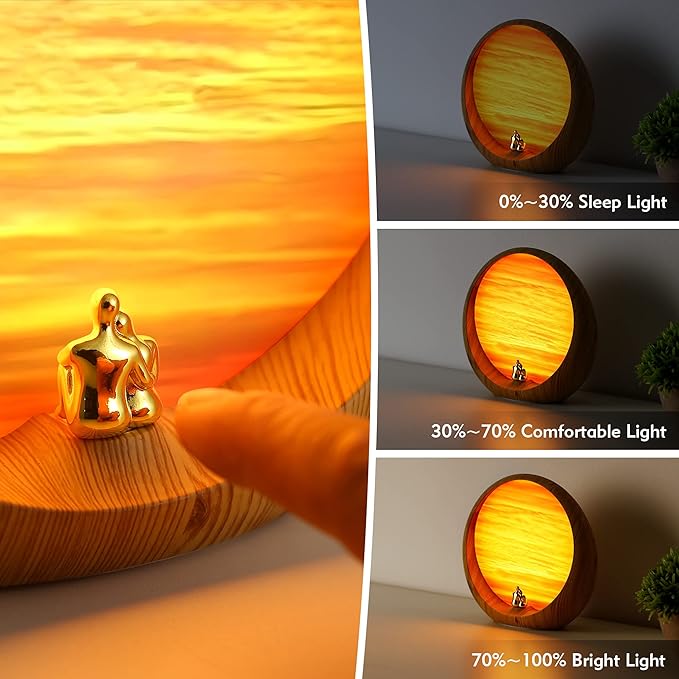 mamre Golden Sunset Lamp Home Decorations Table Lamp Gifts for Wedding Anniversary Valentine's Day Mother's Day Birthday(Golden Sunset)