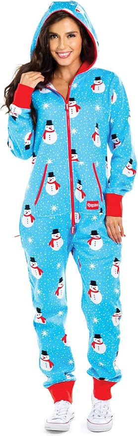 Tipsy Elves Christmas Onesies for Adults - Comfy Unisex Matching Holiday Jumpsuits with Convenient Pockets