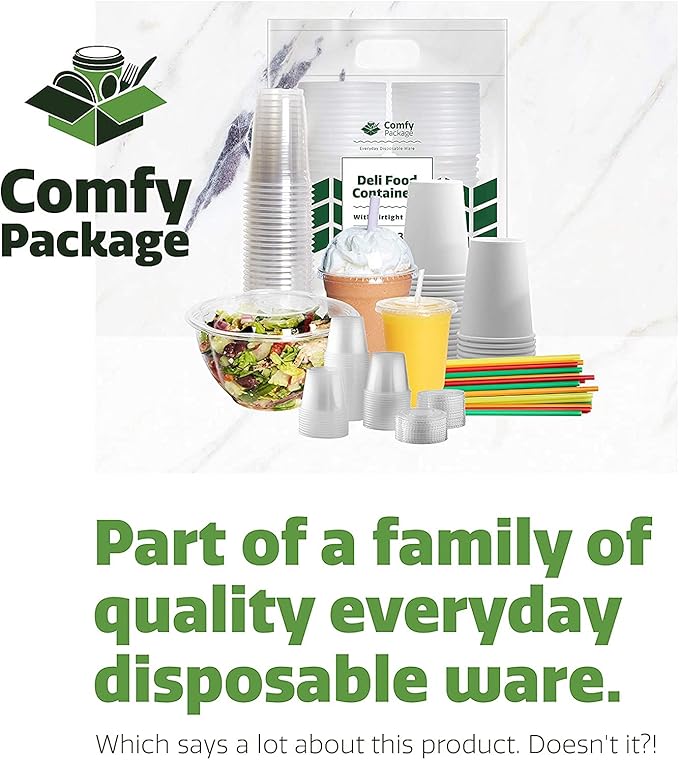 Comfy Package [Case of 1,000 16 oz. Crystal PET Clear Plastic Cups for Party - Ideal for Cold Beverages, Smoothies, and Parties