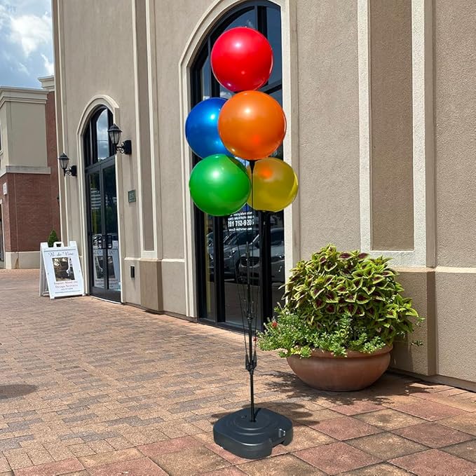 Reusable Outdoor Balloon Clusters - Helium Free, All-Weather, Durable, Plastic Balloons for Advertising, Real Estate, Grand Openings & Events (Red, Yellow, Blue, Green, Orange)