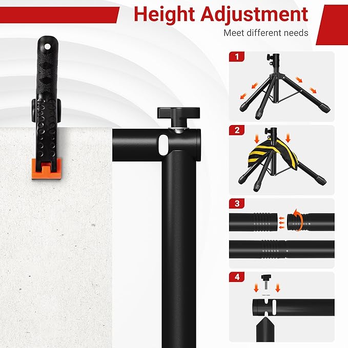 JSungo 10x6.5 FT Backdrop Stand for Parties, Adjustable Photo Backdrop Stand Kit with Carrying Bag, Portable Background Stand Backdrop for Wedding, Photoshoot, and Photo Studio