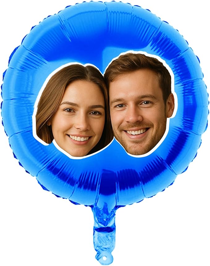 20 Pcs18 inch Custom Foil Balloons with Picture – Heart, Star, or Round – Personalized with Photo, Text, or Logo – Full-Color Print for Birthday, Memorial, Party, or Event Decor (round)