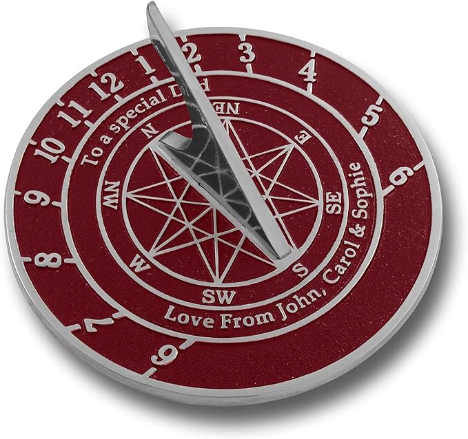 The Metal Foundry Personalized Large Aluminum Sundial Gift. This Unique Gift Idea for Him Or Her is Cast with Your Message and Will Make The Perfect Present for Birthday, Anniversary Or Christmas