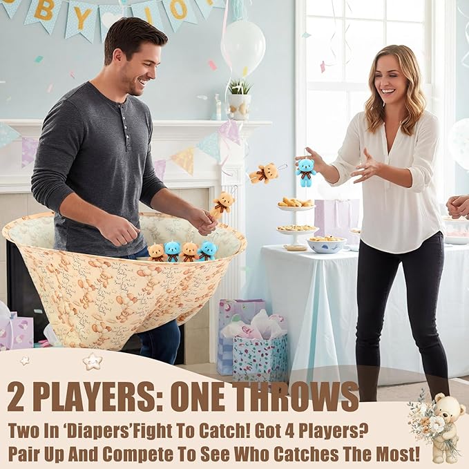 22 Pcs Funny Bear Baby Shower Diapers Games Activities Fun Bridal Shower Games How Many Plushies Can You Catch in Your Big Diaper Gender Reveal for Boys Girls Adults