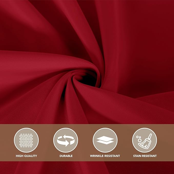 sancua Rectangle Tablecloths for 6 Foot Tables, 6 Pack - Washable Polyester Fabric Table Cloth for Wedding Party, Birthday, Banquet Reception, 54x108 Inch, Red