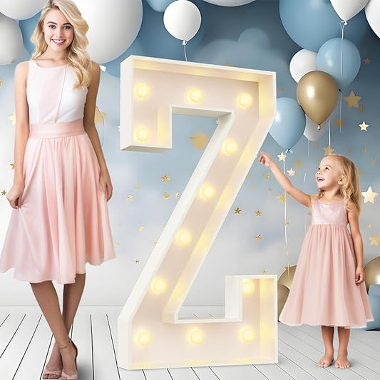 Ledido 4FT Marquee Light Up Letters Z, Easy to Assemble Marquee Letters 4 Feet Tall for Indoor & Outdoor Events, Large Lighted Letter for Birthday Graduation Baby Shower Anniversary Party Decorations