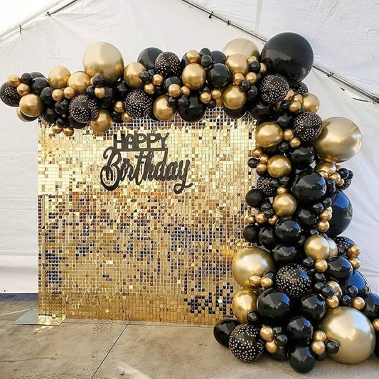 Shimmer Wall Backdrop - 24pcs Decorations Panel | Wedding, Birthday, Anniversary, Engagement & Bridal Shower Party Decor Panel (Champagne)