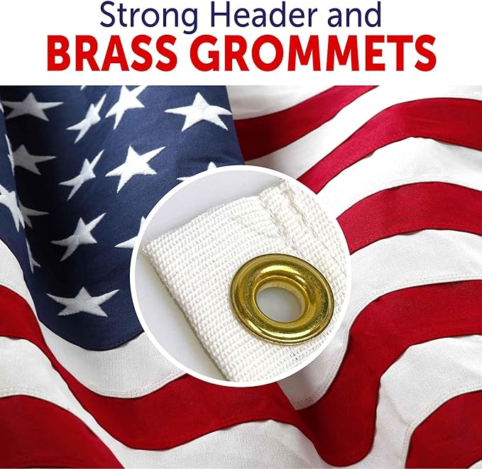 US Flag 6 x 10 ft: 100% American Made – 2 Ply Polyester - Embroidered Stars and Sewn Stripes