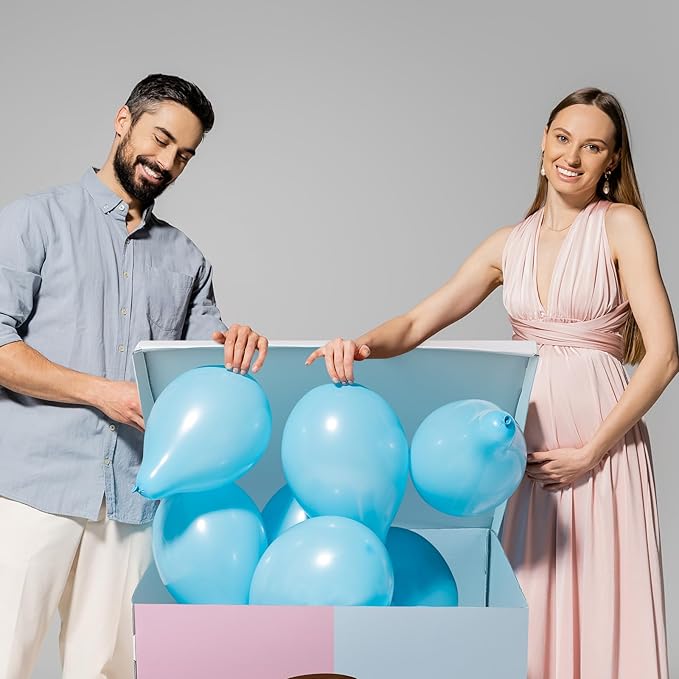 AmazingSpark 28in Jumbo Gender Reveal Gift Box Kit with Oversized Box Giant Pull Bows for Gender Reveal Baby Shower Birthday Party Decor (Boy or Girl 2)