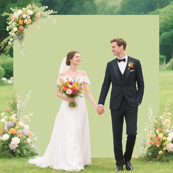 Metal Backdrop Stand with Wedding Arch Cover Spandex 6.6x6.6FT Arch Stand and Covers Set Balloon Arch Backdrops Stands for Sage Green Backdrop Cover for Bridal Baby Shower Ceremony Party