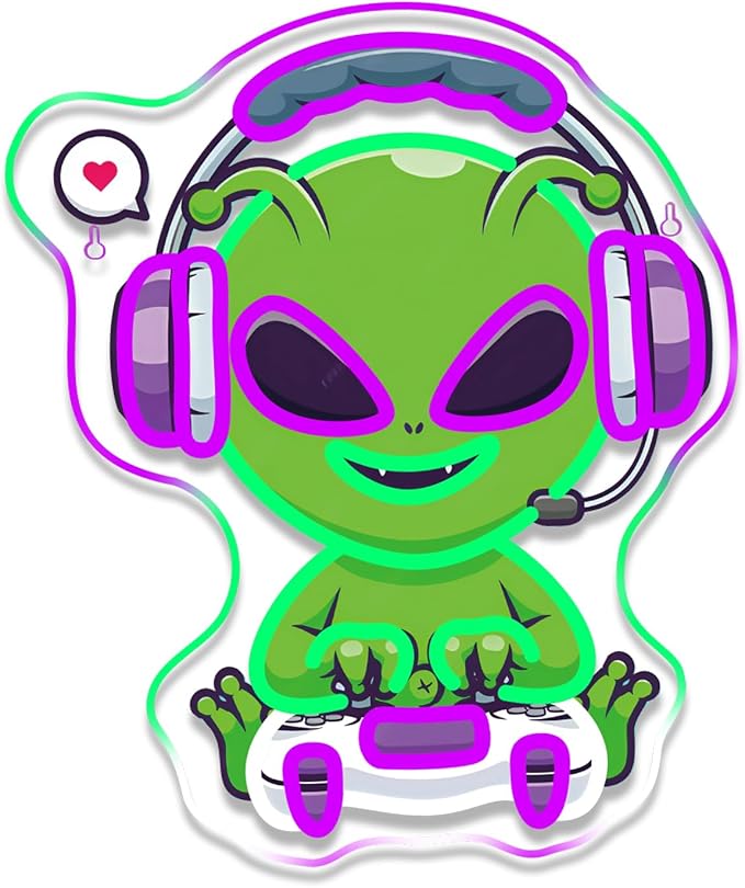 Gamerneon Alien Neon Sign Gaming Neon Signs for Wall Decor Game Room LED Light for Man Caves Zone Club Gamer Lover Teens Bedroom Home Boys Gift
