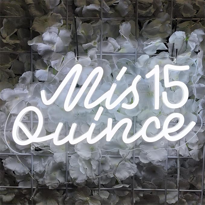 Mis Quince Neon Sign for Wall Decor,Happy Birthday Neon Signs for Bedroom Wall with Dimmable Switch for Any Age Children's Room, Bar, Party, Christmas, Wedding Decoration,SIGNVIA,36 * 17cm