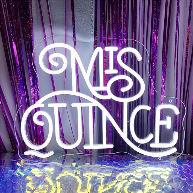 Mis Quince Neon Sign for Wall Decor,Happy Birthday Neon Signs for Bedroom Wall with Dimmable Switch for Any Age Children's Room, Bar, Party, Christmas, Wedding Decoration,SIGNVIA,39 * 29cm