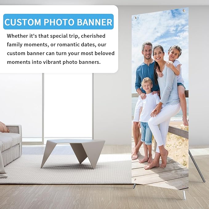 Custom Banner with X Stand 31.5" X 70.86", Banners and Signs Customize, Custom Retractable Banner with Travel Bag for Display, Store, Wedding, Graduation, Outdoor Indoor Events - Made in USA