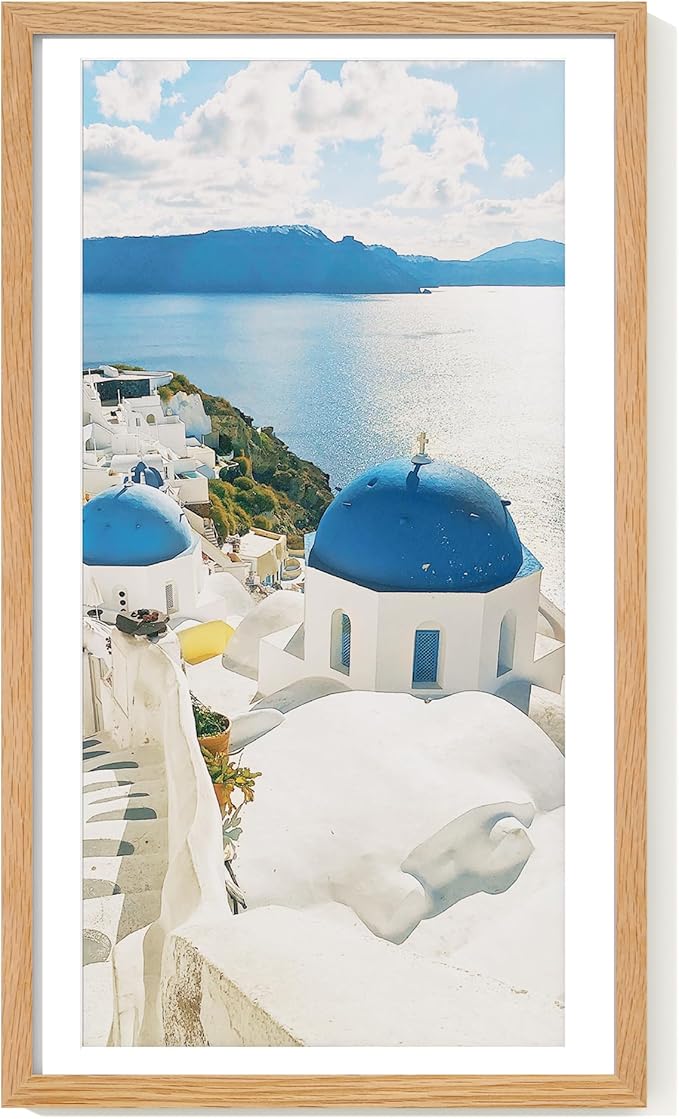 Axeman 14x24 Picture frame with mat for 11x22, Tempered Glass and Hanging Hardware Included Natural Oak Home Decor Art Hanging Poster Frame, Natural Oak