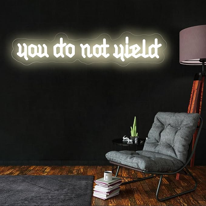 You Do Not Yield Neon Sign, Custom Throne of Glass Gift for Book Lovers, Fantasy LED Art sign, Custom Bookish Neon Light, Fantasy Book Merch, 17.7"X3.9"