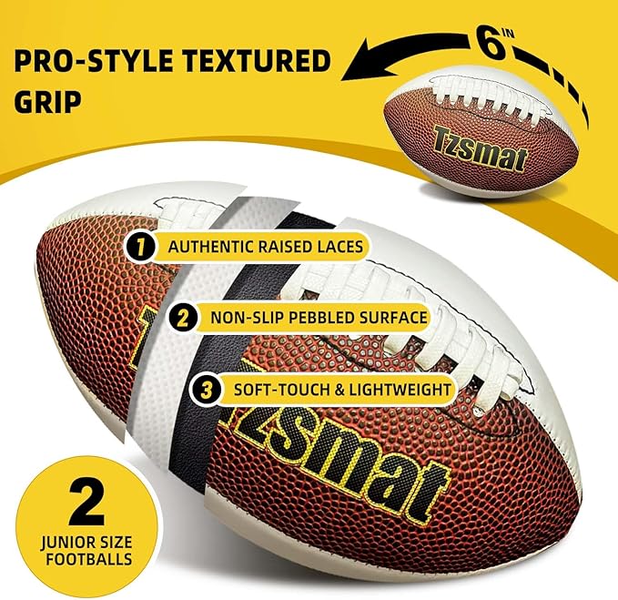 52" Inflatable Football Target Toss Game for Kids - Large Indoor Outdoor Party Games & Football Toys with 2 Laced Footballs & Pump - Quarterback Training Sports Gifts for Boys Ages 3 4 5 6 7 8-12