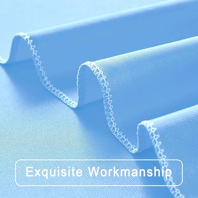 40 ft x 10 ft Wrinkle Free Baby Blue Backdrop Curtains for Parties, 8 Panels Polyester Light Blue Photo Backdrop Drapes for Birthday Wedding Party Baby Shower Photography