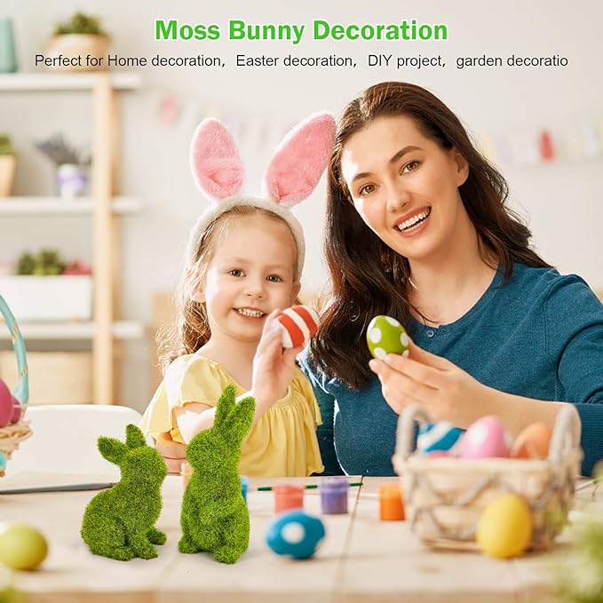 Moss Easter Bunny Decorations(4PCS)