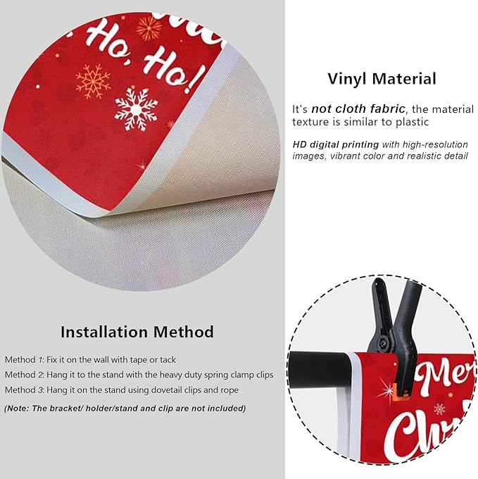 YongFoto Merry Christmas Backdrop 15x10ft Snowflakes Santa Claus's Smiling Fun Photography Background Happy New Year Xmas Eve Family Party Banner Room Decorations Photoshoot Wallpaper Photo Booth