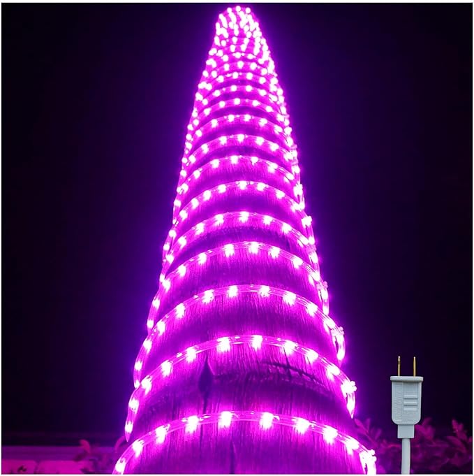 Russell Decor LED Rope Lights for Valentine's Day Holiday Party Wedding Seasonal Christmas Decoration Super Bright and Flexible Lights (Pink, 80ft)