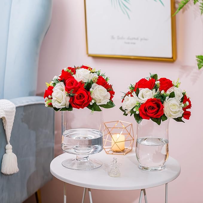 Sziqiqi Artificial Flowers Silk Rose Flowers for Wedding Centerpiece Party Birthday Anniversary Floral Arrangement Decorations