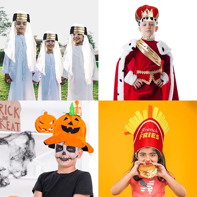 KEPATO Funny Party Hats Halloween Costume Hats, Assorted Bulk Photo Booth Props, Holiday Birthday Dress Up Accessories