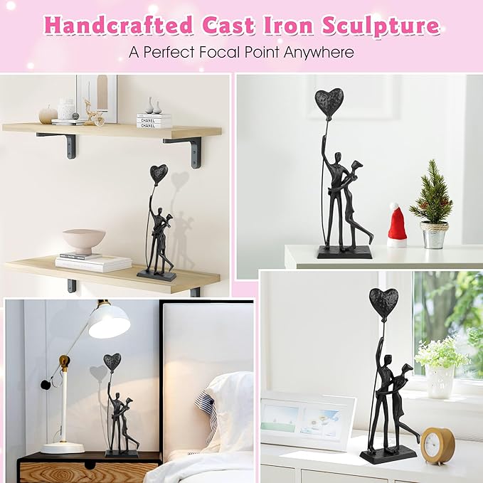 Wedding Gifts for Couples 2026, Romantic Couple Iron Sculpture 12in Handcrafted Passionate Love Metal Statue Decoration, Valentines Gifts for Her Wife Him, Anniversary for Women Men