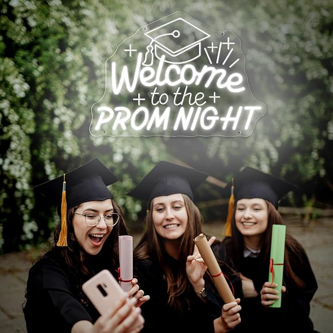 Prom Night Neon Sign for Wall Decor, Congrats Grad Led Sign Congratulations for Backdrop, Wedding Birthday Party Prom Home Room Shop Bar Decoration, Graduation, INSNEnN