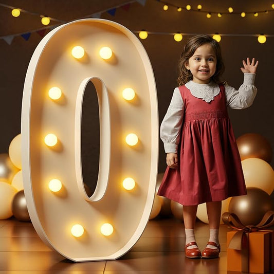 imprsv 4FT Marquee Light Up Letters O, Large Light Up Letters for Anniversary Weeding Room Decor, Big Letters for Party Decorations, Marry Me Light Up Letters, Foam Letter