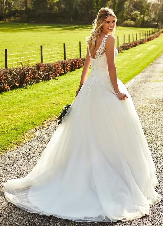 Boho Lace Wedding Dresses for Bride 2026 Tulle Long Sleeve Wedding Dress Ball Gowns Satin Mermaid Bridal Gown