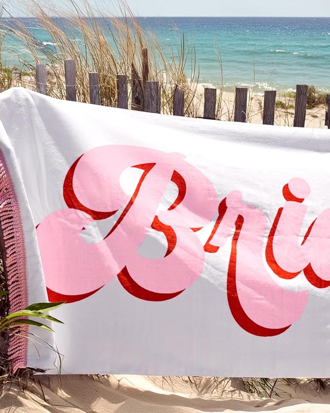 xo, Fetti Bride Beach Towel | Bachelorette Party Decorations, Bridal Shower Gift, Bridesmaid Favors, Engagement Party Supplies