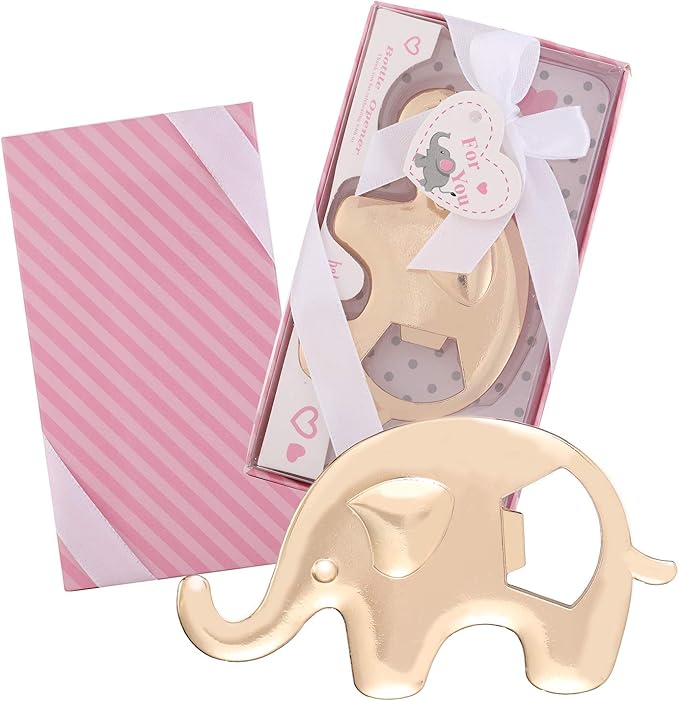 Set of 24 Elephant Bottle Opener Baby Shower Party Favor for Guests Elephant Shaped Bottle Opener Baby Shower Favors Birthday Bridal Shower Souvenirs Wedding Favor Gift (24, Pink)