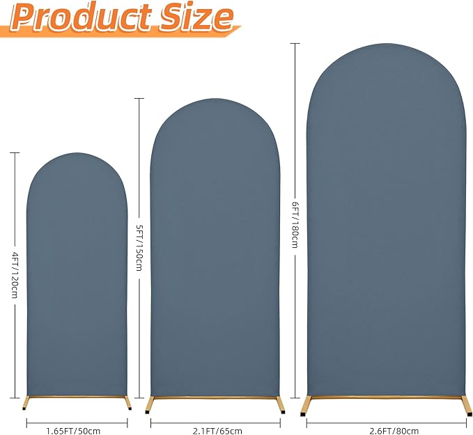 Title: SUKAIKEQA Small Arch Cover Trio – 6FT, 5FT & 4FT Stretch Backdrop Set for Intimate Events, Baby Showers & Photo Nooks – Mini Arch Decor Bundle