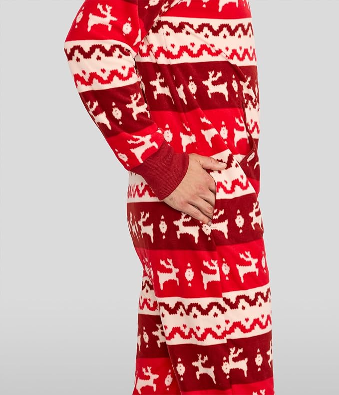 Tipsy Elves Christmas Onesies for Adults - Comfy Unisex Matching Holiday Jumpsuits with Convenient Pockets