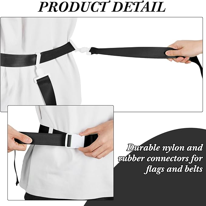 Peryiter 2/12/24/36 Player Flag Football Belt, Adjustable Football Belts and Flags for Kids Youth Adult Sport Team Training