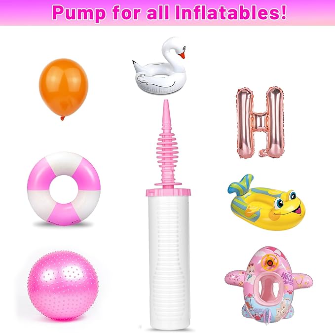 4 Sets Adjustable Balloon Column Stand and Balloon Pump, 9 Feet Metal Balloon Stands for Floor, Balloon Column kit for Baby Shower Graduation Wedding Birthday Party