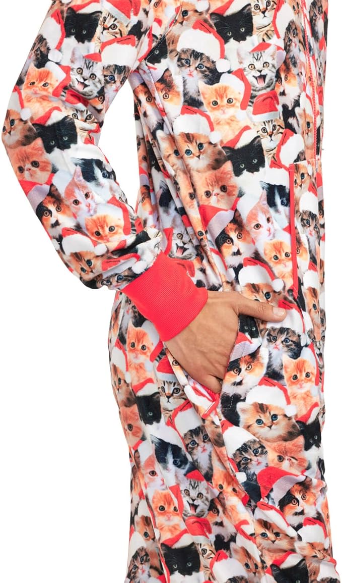 Tipsy Elves Christmas Onesies for Adults - Comfy Unisex Matching Holiday Jumpsuits with Convenient Pockets