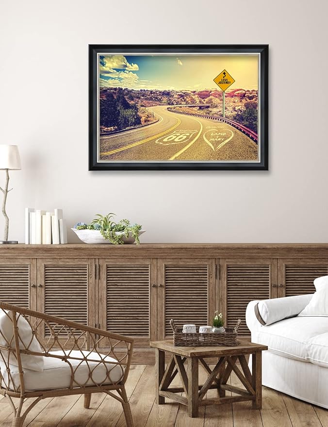 IPIC - Love Journey, Personalized Ideal Gift Custom Framed Wall Art with Names and Date, Giclee Prints with Solid Wood Frame, Unique and Memorable Present. Wall Art for Home Decor.